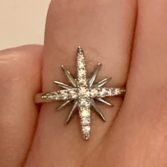 💫Silver Diamond Shooting Star Ring💫 - Picture 1 of 4